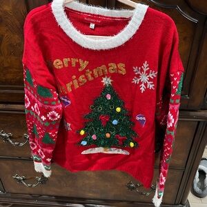 Blizzard Bay Red Christmas Tree Sweater